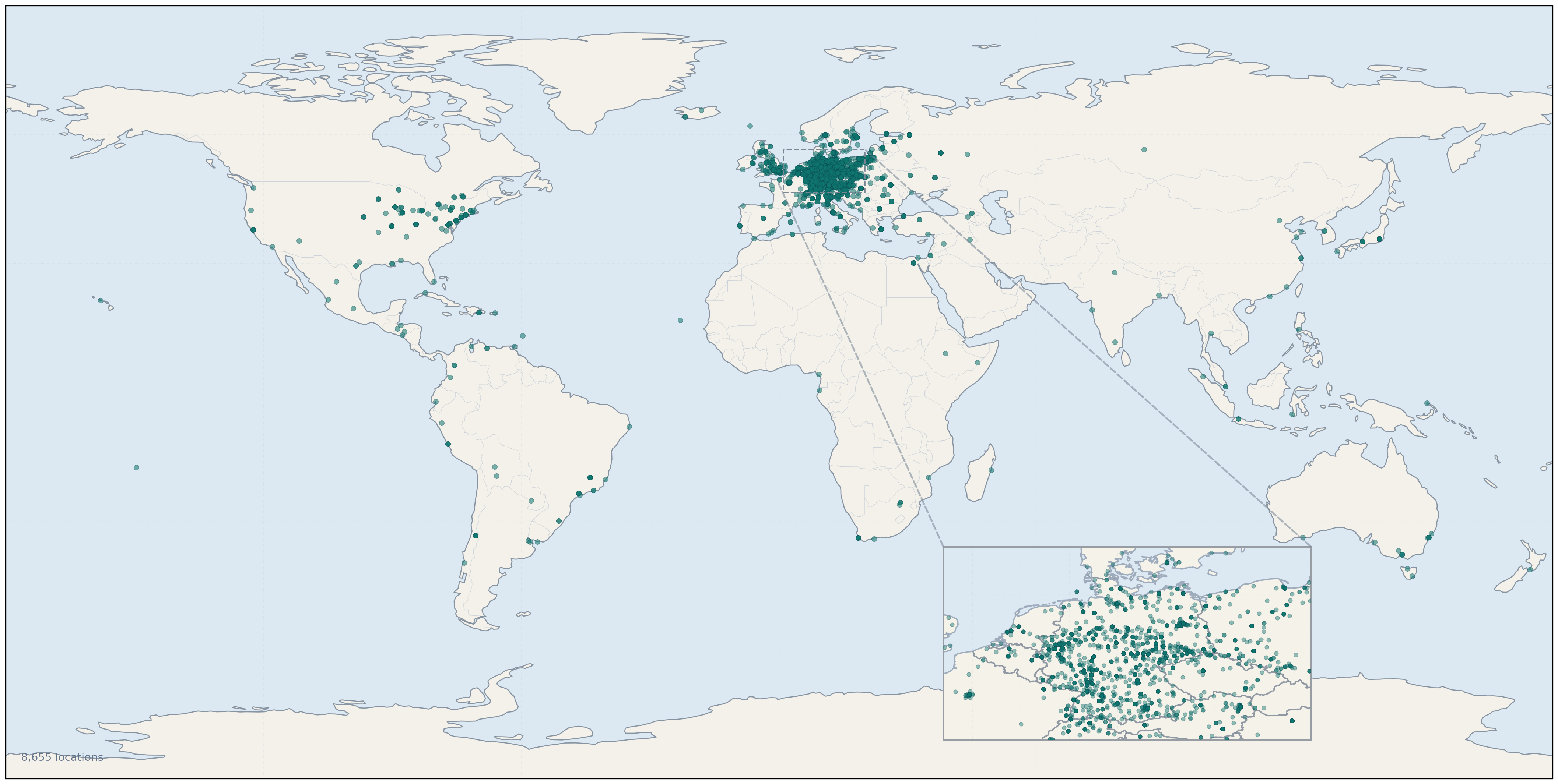 Geographic coverage map